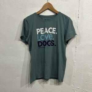 Life is Good Peace Love Dogs Crusher T-Shirt